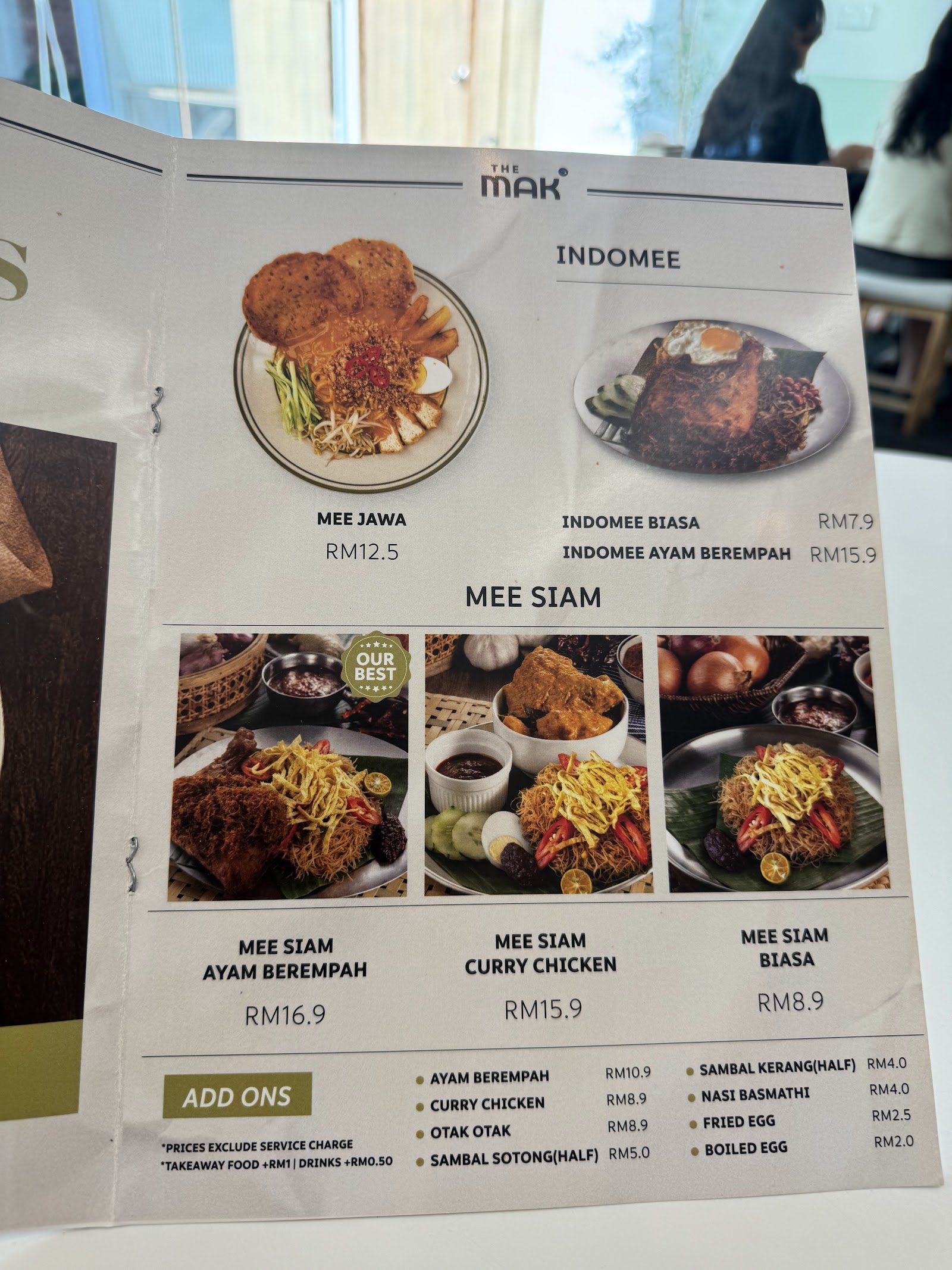 The Mak Nasi Lemak 菜单