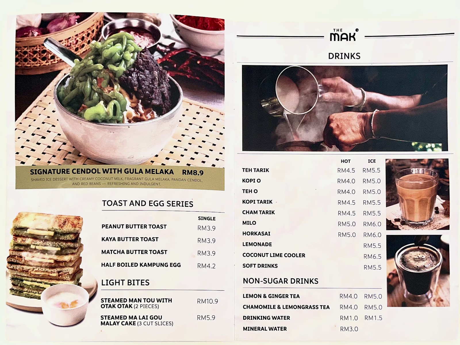 The Mak Nasi Lemak 菜单